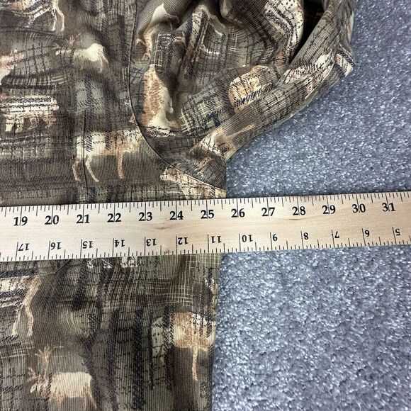 Woolrich Hunting Shirt Mens XL Animal Print Elk Bear Vintage Y2K Long Sleeve - Picture 2 of 7